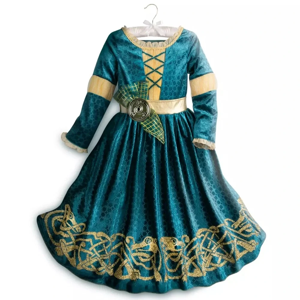 Disney Store Princesses Merida Costume Dress Girls 5/6 Brave Halloween Pixar - Picture 8 of 8